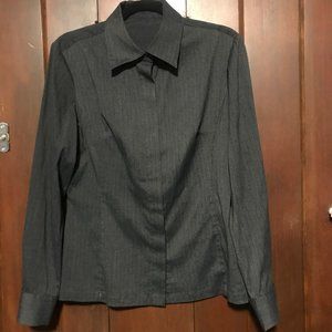 fitted professional grey work shirt Large